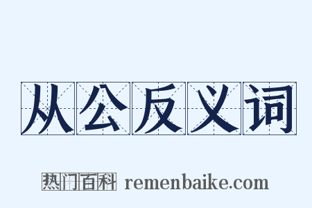 从公反义词是什么意思的图片